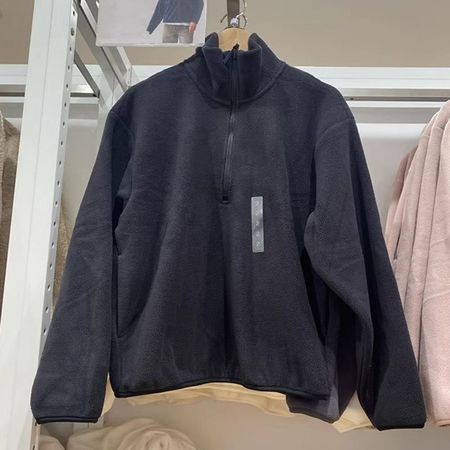 Women's Polar Fleece Half Zip Pullover Solid Color Sweatshirt